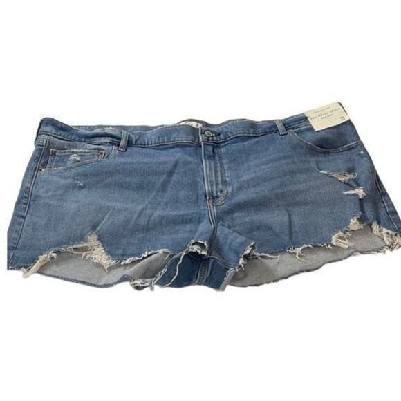 Abercrombie & Fitch The Mom Short Jeans Distressed Plus Size Denim 36/22 New - Picture 7 of 14